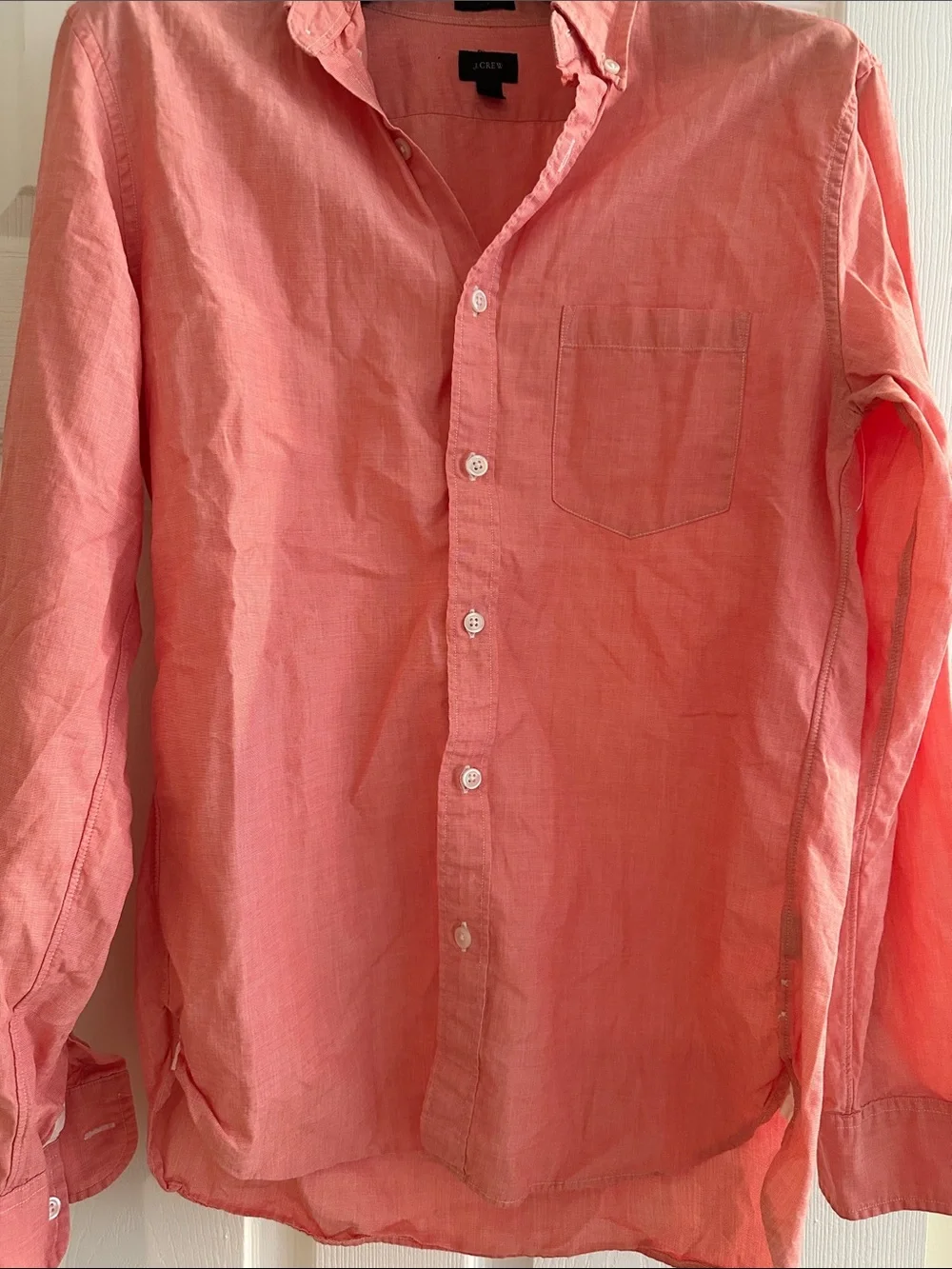 J. Crew Men’s Coral Button-Down Long Sleeve Shirt